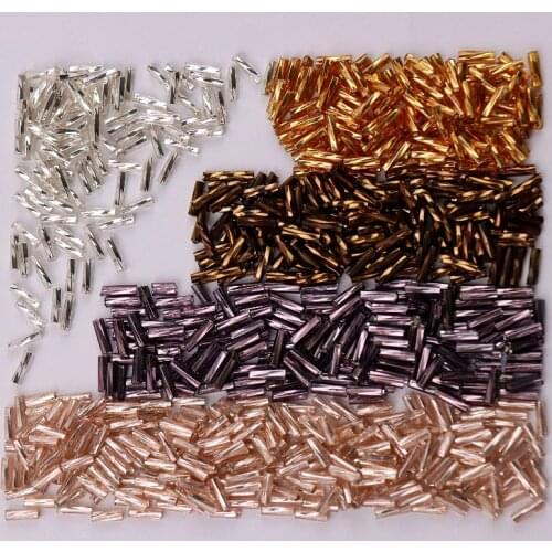 2x6mm Seed Beads Twist Bugles Loose Glass Seed Spacer Tube Leptospira Beads Jewelry Making DIY Garment Sew Accessories 300Pcs