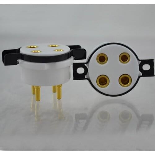 High Quality Ceramic 4pin Tube Sockets For 2A3 300B PX4 5Z3P 5U4G 274A 45 71 Hifi Vintage AMP DIY Gold Plated Pins