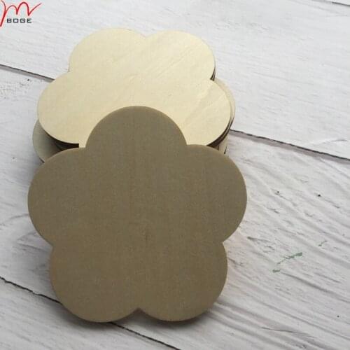 50 pcs laser cut out flower shapewood signs blank craft laser engravable wood blanks diy making craft