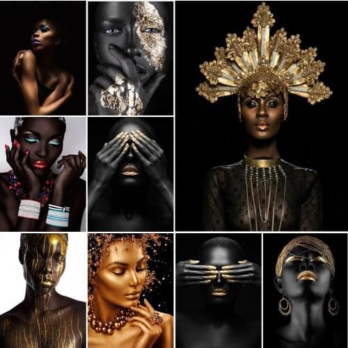 Diamond Painting New Product Black and White Gold Modern Woman 5D Diamond Embroidery Full Cross Stitch Kits for Home Decoration