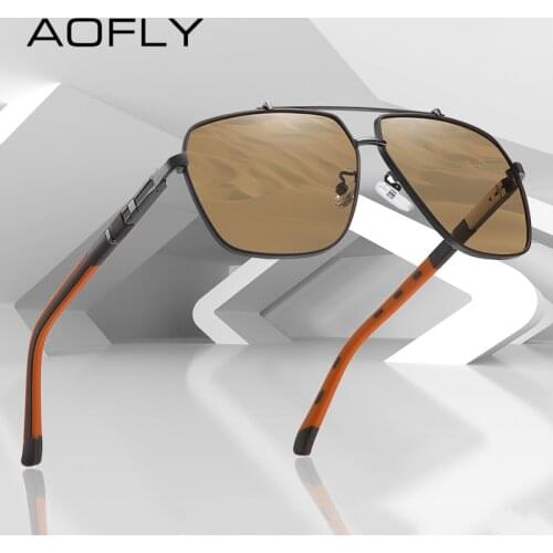 AOFLY Polarized Sunglasses Male 2021 Fashion Spring Hinge Design Luxury Brand Mens Sun Glasses Summer Trend Pilot Eyewear UV400