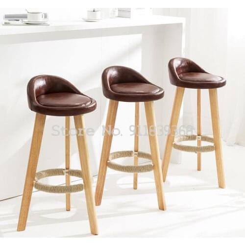 Bar stools, household bar stools, bar stools, modern minimalist high stools, front desk chairs stools, bar chairs, solid wood ba