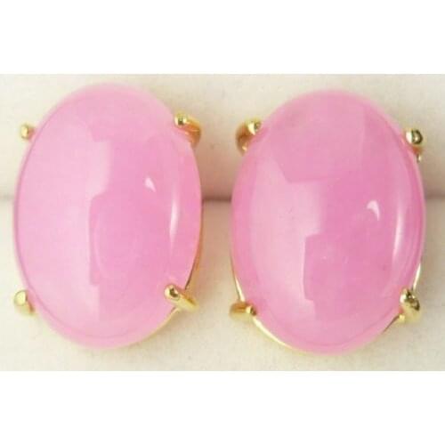 FREE SHIPPING>>> Fashion womens blue / pink /red /green/purple stone bead 18 KGP stud earrings free ship