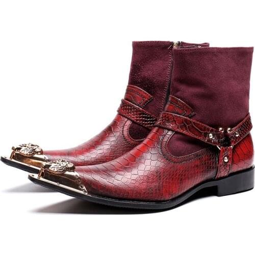 New cowhide boots Genuine Soft Leather Zipper Boots Pointed Toe Breathable high heels Oxford Dress Shoes For Men Boots
