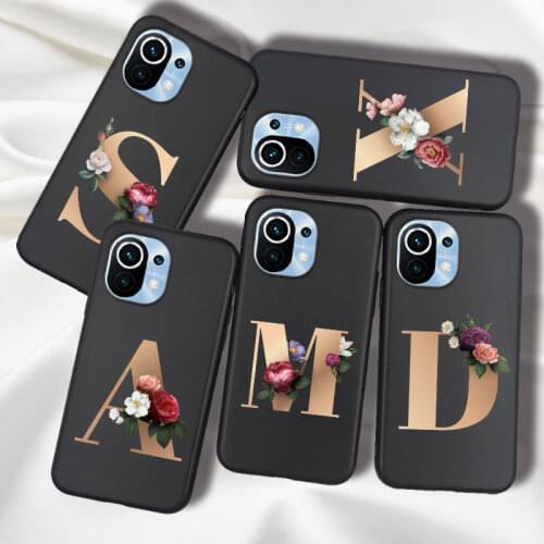 Alphabet Letter Bumper Case For Xiaomi Mi 11 Mi11 Lite Case Cover Silicone Matte For Xiomi 11 Lite Phone Cover
