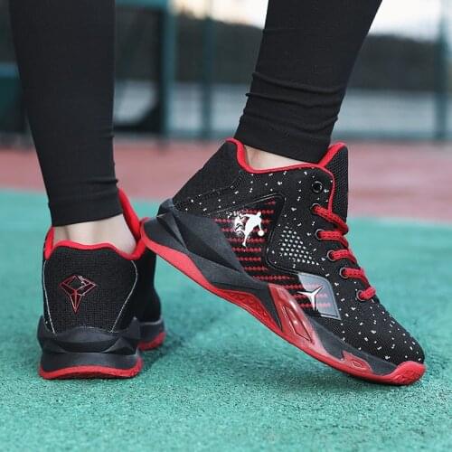 Boys Kids Baskletball Shoes High Top Mesh Breathable Boys Sneakers Non-slip Children Sport Shoes Outdoor Trainer Basket Shoes