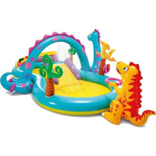 Children Yard Garden Lawn Large Inflatable Spray Water Splash Play Pool with Slide