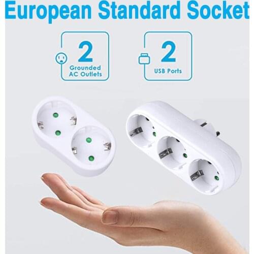 European Standard Three Socket 2 Round Plug 3 Hole Socket With Switch On Off Wall Charger Adapter Power Outlet White Sockets #P2