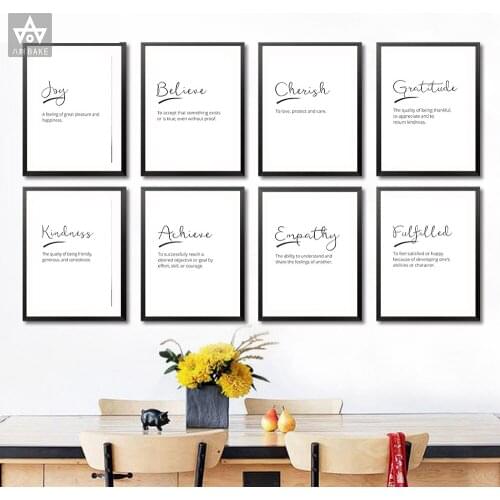 A-K Letter Inspirational Word Quote Canvas Art Posters Positive Prints Motivational Painting Nordic Wall Picture for Room Decor