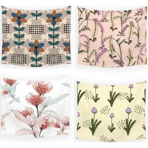 Flower leaves tapestry aesthetic tapestry wall room decor aesthetic tapestry wall hanging elephant decor kawaii room decor pink