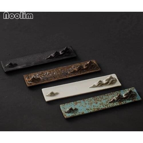 Japanese Style Retro Handmade Coarse Pottery Mountain Incense Burner Ceramic Incense Stick Holder Aromatherapy Censer Home Decor