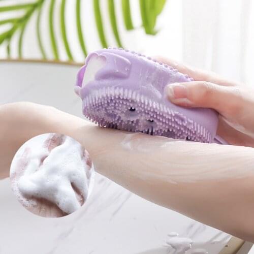 Body Shower Rub Massage Sponge Quick Foaming Bath Brush Bathroom Soft Silicone Rubbing Massage Bubble Bathing Sponge Brush