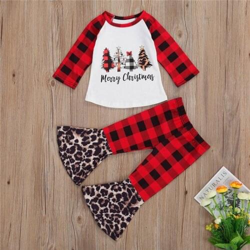 Pudcoco Baby 2PCs Christmas Girls Clothes Set Toddler Kids Ruffle T-shirt Tops Long Pants Fall Outfits Children Clothing Suit