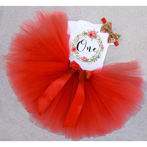 Newborn Baby Girl One Year 1st Birthday Party Sets Baby Tulle Tutu Fluffy Dress Cake Smash Outfits Sets Infant Clothing Suits