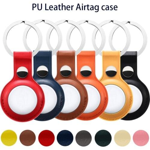 1:1 Leather Airtag Case For Apple Airtags Protective cover For Apple Locator Tracker Anti-lost Device Keychain Protective Sleeve