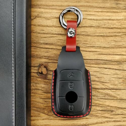 Leather key cover for Mercedes Benz 2017 E Class W213 2018 S class new SLC SLK Class E E200 E260 E300 E320 car key case new