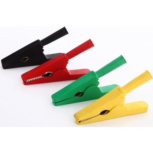 1pcs 50A Copper Alligator Clip Cable Wire Battery Crocodile Clips Electrical Clamp Tester Probe Car Double-ended