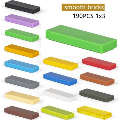 Moc Creative Enlighten Brick 1x3 190pcs DIY Enlighten Classic smooth Building Blocks Compatible with Assembles Particles