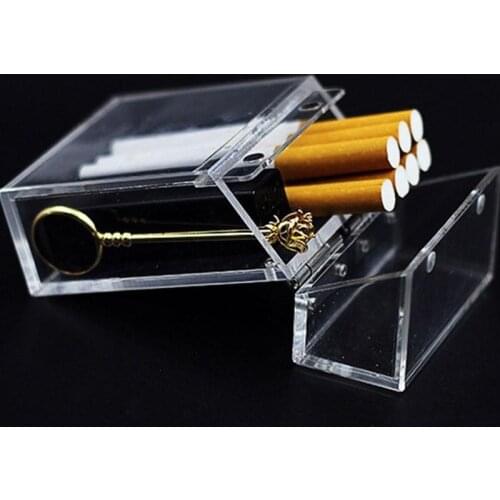 Fashion Acrylic Transparent Cigarette Case Portable Dust-proof Storage Box With Magnet Cap