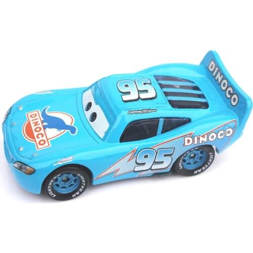 Disney Cartoon Pixar Cars 2 Blue Dinoco McQueen Diecast Metal Toy Car 1:55 Loose Brand New Alloy Car Toy Lightning McQueen
