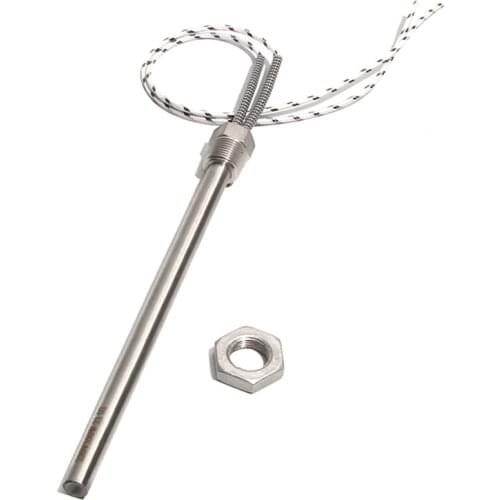 12mm Dia 350~550mm DN10/16mm Thread Cartridge Heater 201 Stainless Steel Heating Rod with Nut 1100/1200/1300/1500/1800W