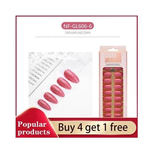 Fake Nails Nail Art Tips Press on False Tipsy with Glue Stick Designs Clear Display Set Cover Artificial Box Detachable Pointed