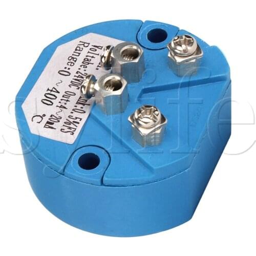 Plastic DC 24Volt 0-400 Celsius K Type Temperature Sensor Transmitter