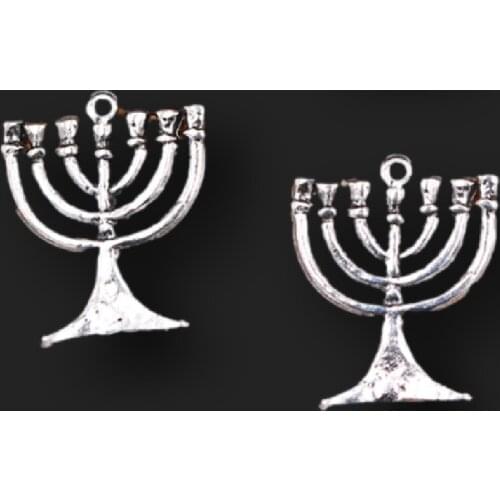 WKOUD 10pcs Silver Color Retro Metal Candlestick Alloy Pendant Bracelet Keychain DIY Handmade Jewelry Accessories A1647