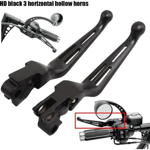 Motorcycle Black Slotted Brake Clutch Levers For Harley Sportster XL 883 1200 Softail FXDB Bob Dyna Street Glide Road King