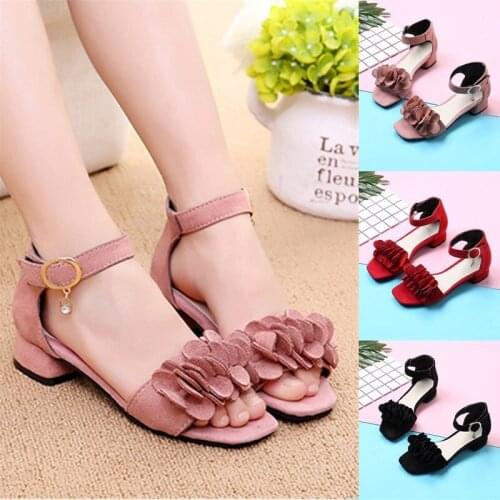 Black Baby Girls Shoes Girls Sandals Summer Children Red Shoes Fashion Bowtie Princess Shoes Beach Child Shoes 27-37