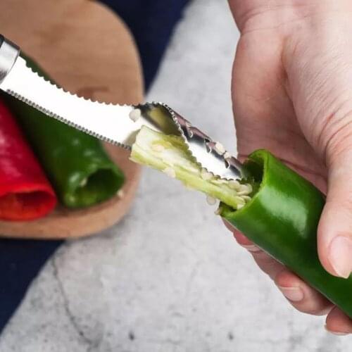 304 Stainless Steel Corer Space Saving Pepper Tomato Core Remover Deseeder for Kitchen Use Gadgets Tools