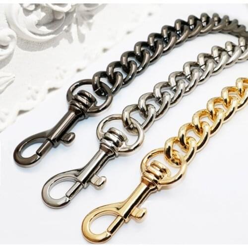 High Quallity Aluminum Chains Fashion DIY 10mm Gold, Silver, Gun Black Replacement Chain Shoulder Bag Straps for Handbags Handle
