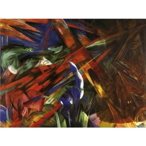 High quality Oil painting Canvas Reproductions Animal Destinies (aka The Trees show their Rings By Franz Marc hand painted