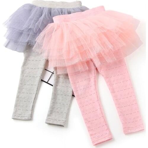 Girls Skirt Legging Summer Baby Girls Leggings Hollow Out Mesh Childrens Girls Cake Skirt Pant For 1-5Y RT031