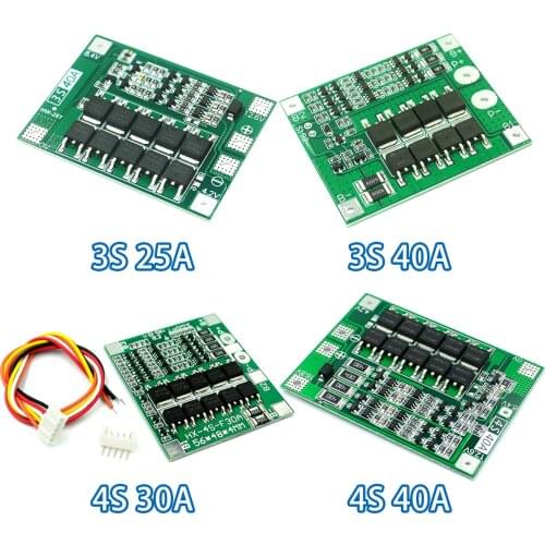 3S/4S 40A 60A Li-ion Lithium Battery Charger Protection Board 18650 BMS For Drill Motor 11.1V 12.6V/14.8V 16.8V Enhance/Balance