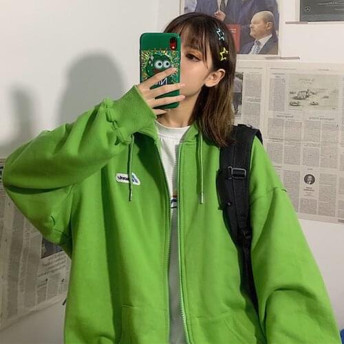 2020 Womens Oversized Hoodies Autumn Ins Korean Style Fashion Boyfriend Lazy Charm Slim Easy Matching Student Hooded Coat