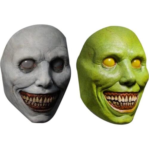 Creepy Halloween Face Cover Grinning Demon Evil Scary Cosplay Halloween Headgear Prop Suitable For Most Adults