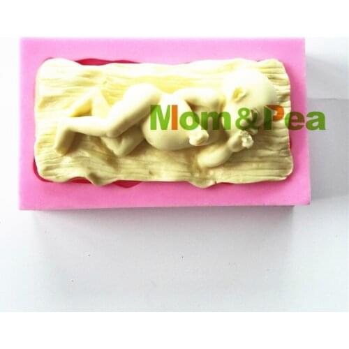 Mom&Pea 0150 Free Shipping Baby Shaped Silicone Mold Cake Decoration Fondant Cake 3D Mold Food Grade Silicone Mould