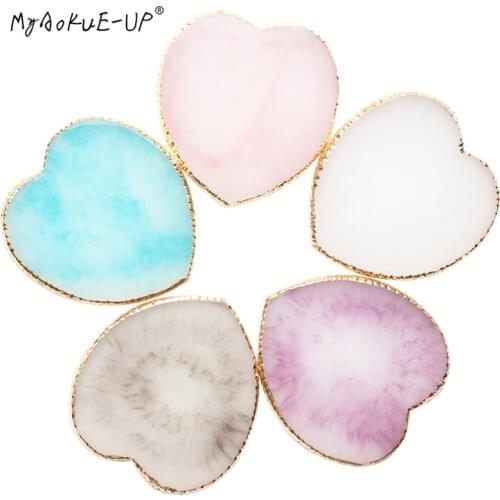 1 Pc Lashes Glue Holder Pallet Resin Heart-Shaped Lashes Stand Pallet Pad Eyelash Extension Women Makeup Tools