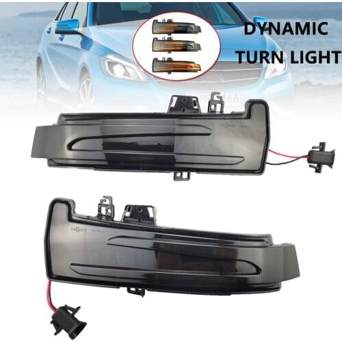 2pcs Dynamic Turn Signal LED Light Side Mirror Indicator For Mercedes Benz W204 CLA A B C E S GLA GLK CLS Class W176 W212