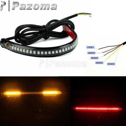 20.5cm Universal Motorcycle Integrated LED Light Strip Turn Signal License Plate Brake Taillight for Honda Suzuki Street Bike