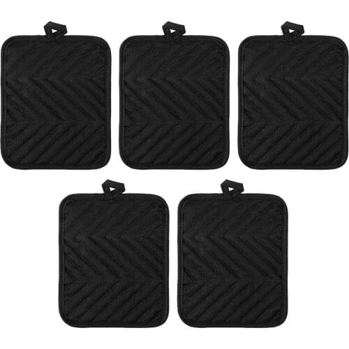 5pcs Oven Gloves Cotton Heat-resistant Square Gloves Anti-scalded Thicken Kitchen Cooking Pot Mats Kitchen Tools