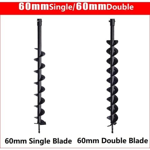 60mm * 800mm Earth Drill Auger Drill Bit Fence Borer For Earth Petrol Post Hole Digger Power Tool Accessories