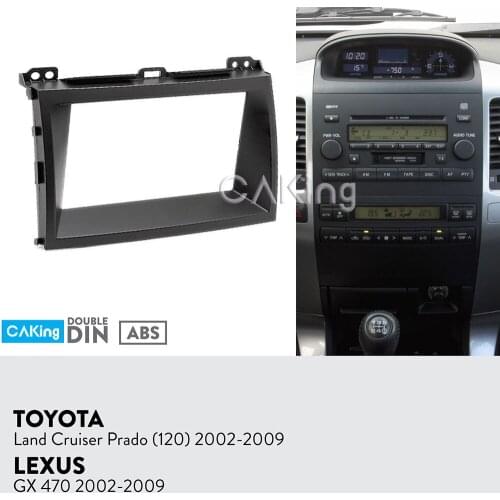 Car Fascia Radio Panel for Toyota Land Cruiser Prado (120) ; Lexus GX470 2002-2009 Dash Kit Facia Plate Adapter Console Bezel