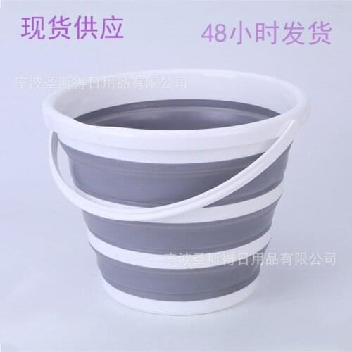 Car folding bucket. Round fishing bucket portable folding ice bucket. Car wash mop bucket