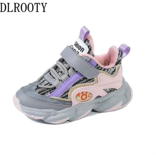 Winter Children Snow Boots Warm Shoes Boy Girl Hook & Loop Short Plush Flat Baby Kid Outdoor Fashion Non-slip Sneakers