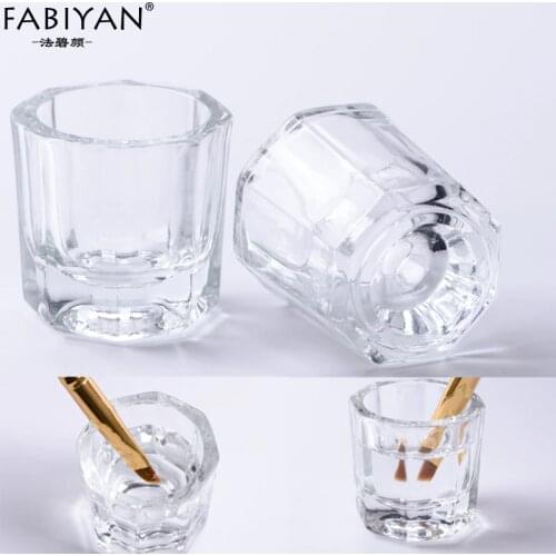 Crystal Glass Bowl Cup Dappen Dish Arcylic Powder Liquid Holder Container Nail Art Manicure Salon Tool 2/5Pcs