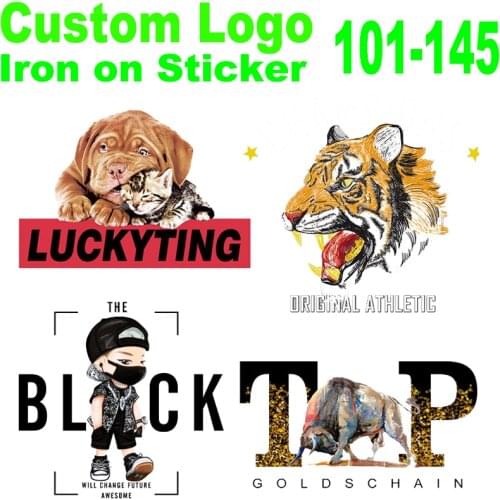Custom brand logo patches Hot fix sticker heat transfer hot stamping clothing bag iron on patch