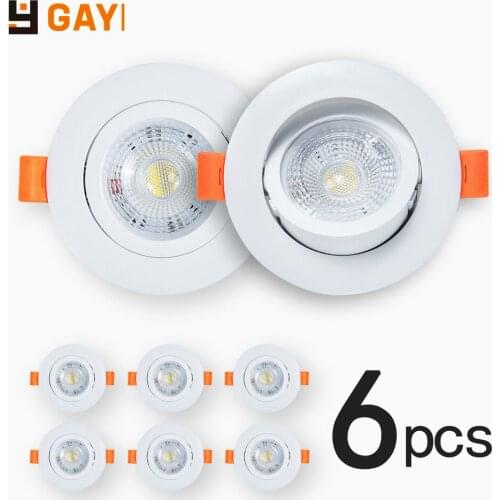 Round Energy-saving Downlight Indoor Lighting Warm White LED Downlight 6 In 1 Recessed Round LED Ceiling Lamp Angle Adjustable
