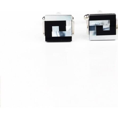 Square Cufflinks Men Shirt Cuff Links Shell Embedded Puzzle Design 1082